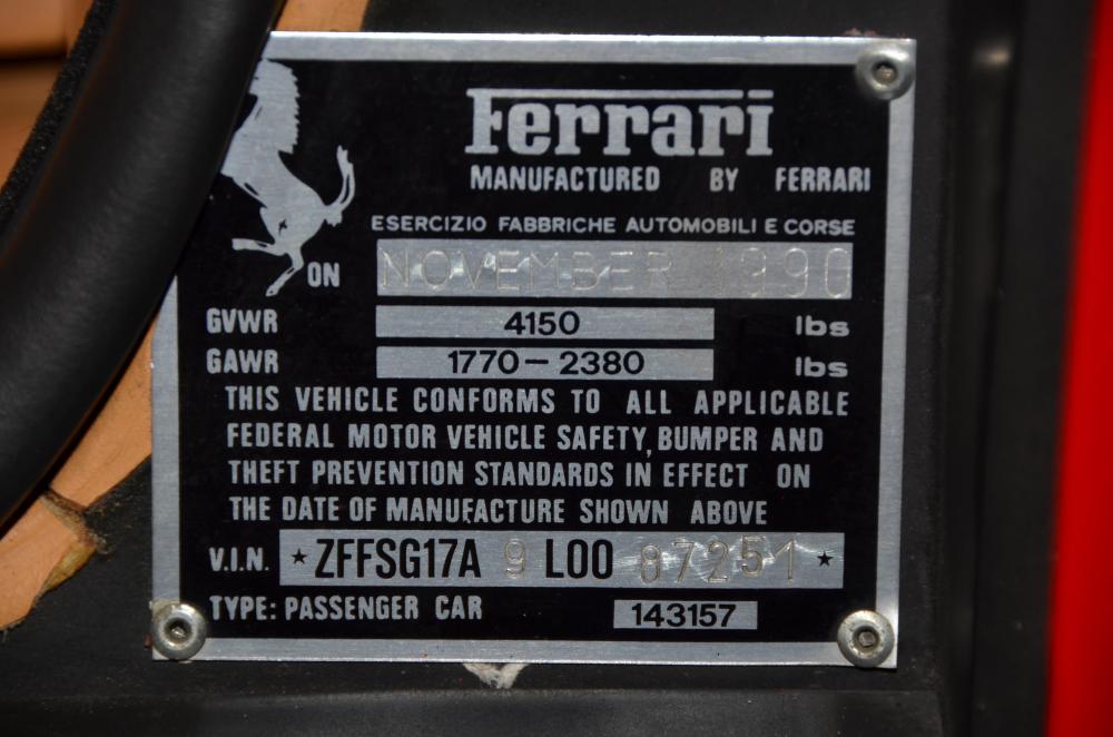 Used 1990 Ferrari Testarossa Used 1990 Ferrari Testarossa for sale Sold at Cauley Ferrari in West Bloomfield MI 37
