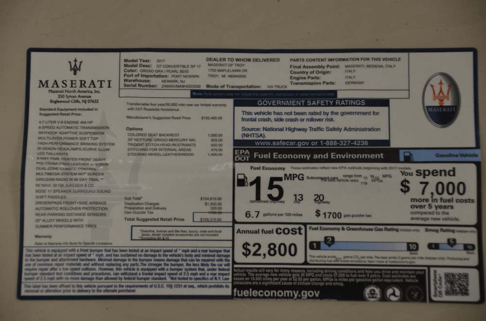 Used 2017 Maserati GranTurismo Sport Used 2017 Maserati GranTurismo Sport for sale Sold at Cauley Ferrari in West Bloomfield MI 58