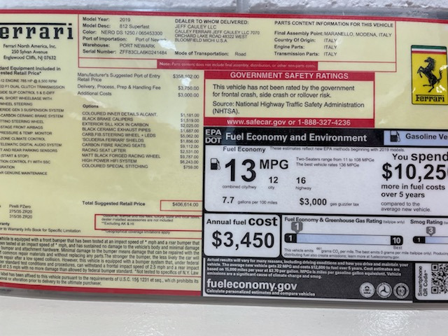 Used 2019 Ferrari 812 Superfast Used 2019 Ferrari 812 Superfast for sale Sold at Cauley Ferrari in West Bloomfield MI 83