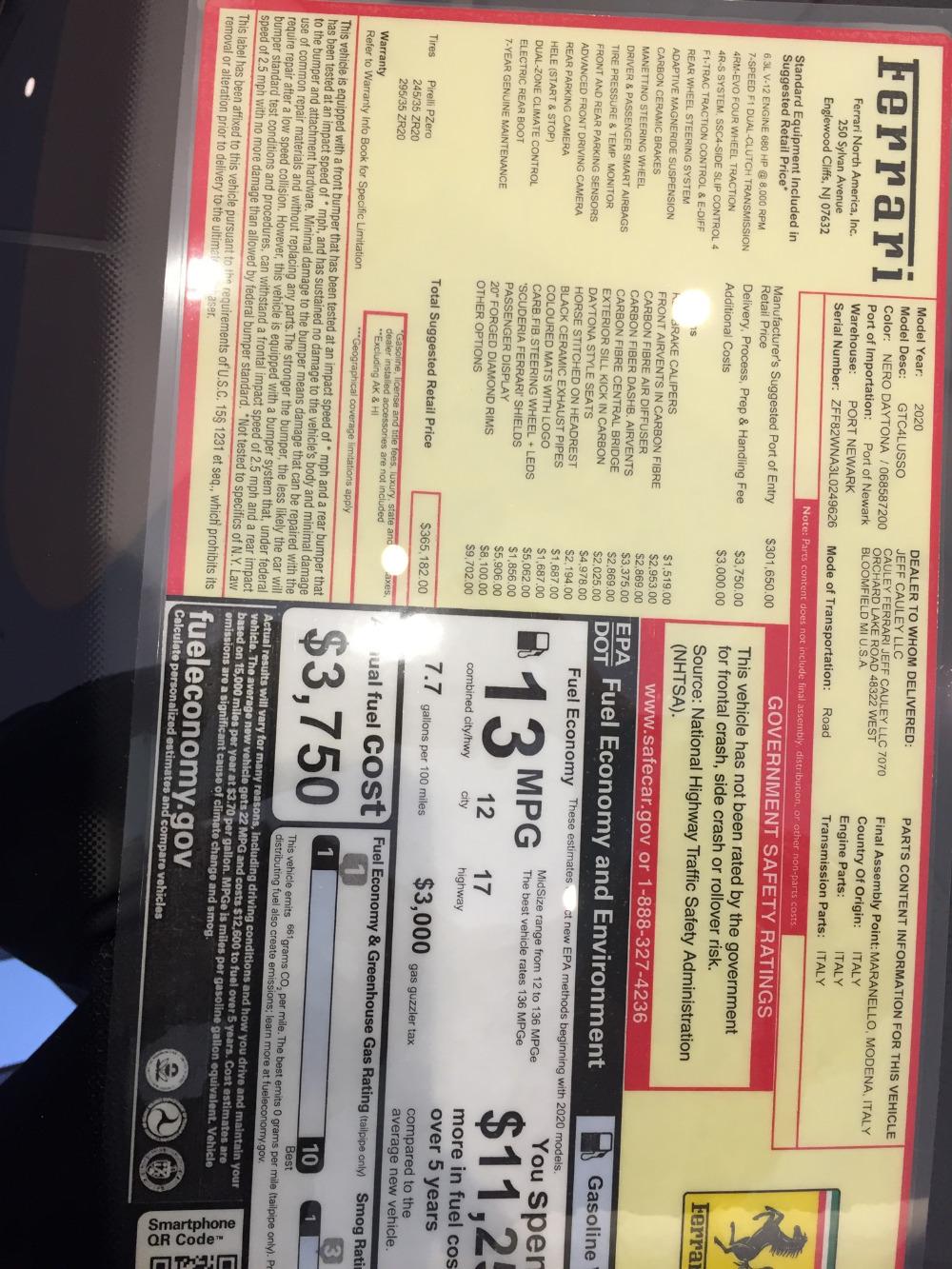 New 2020 Ferrari GTC4Lusso New 2020 Ferrari GTC4Lusso for sale Sold at Cauley Ferrari in West Bloomfield MI 48
