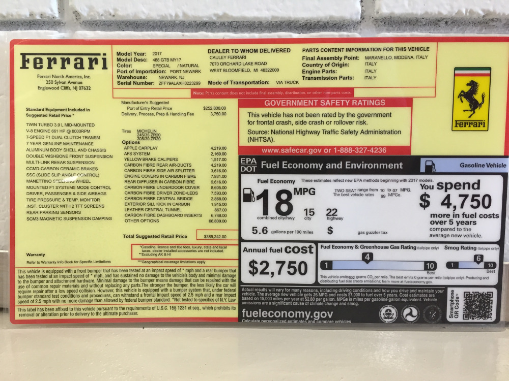 Used 2017 Ferrari 488 GTB Base Used 2017 Ferrari 488 GTB Base for sale Sold at Cauley Ferrari in West Bloomfield MI 84