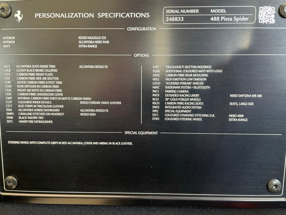 Used 2020 Ferrari 488 Pista Spider Used 2020 Ferrari 488 Pista Spider for sale Sold at Cauley Ferrari in West Bloomfield MI 98