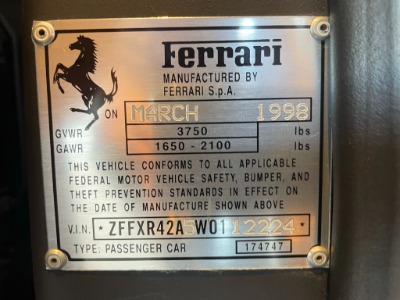 Used 1998 Ferrari F355 GTS Used 1998 Ferrari F355 GTS for sale Sold at Cauley Ferrari in West Bloomfield MI 90