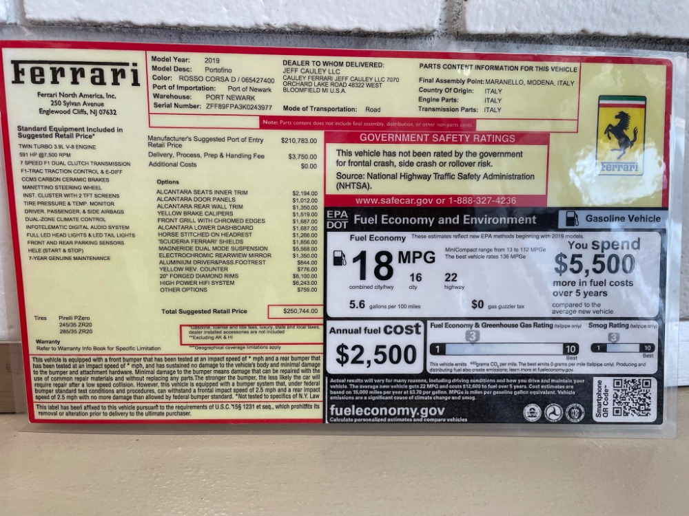Used 2019 Ferrari Portofino Used 2019 Ferrari Portofino for sale Sold at Cauley Ferrari in West Bloomfield MI 90