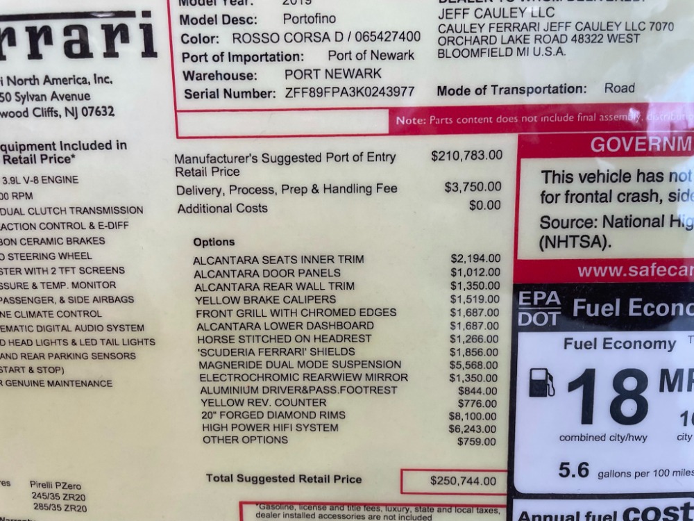 Used 2019 Ferrari Portofino Used 2019 Ferrari Portofino for sale Sold at Cauley Ferrari in West Bloomfield MI 91