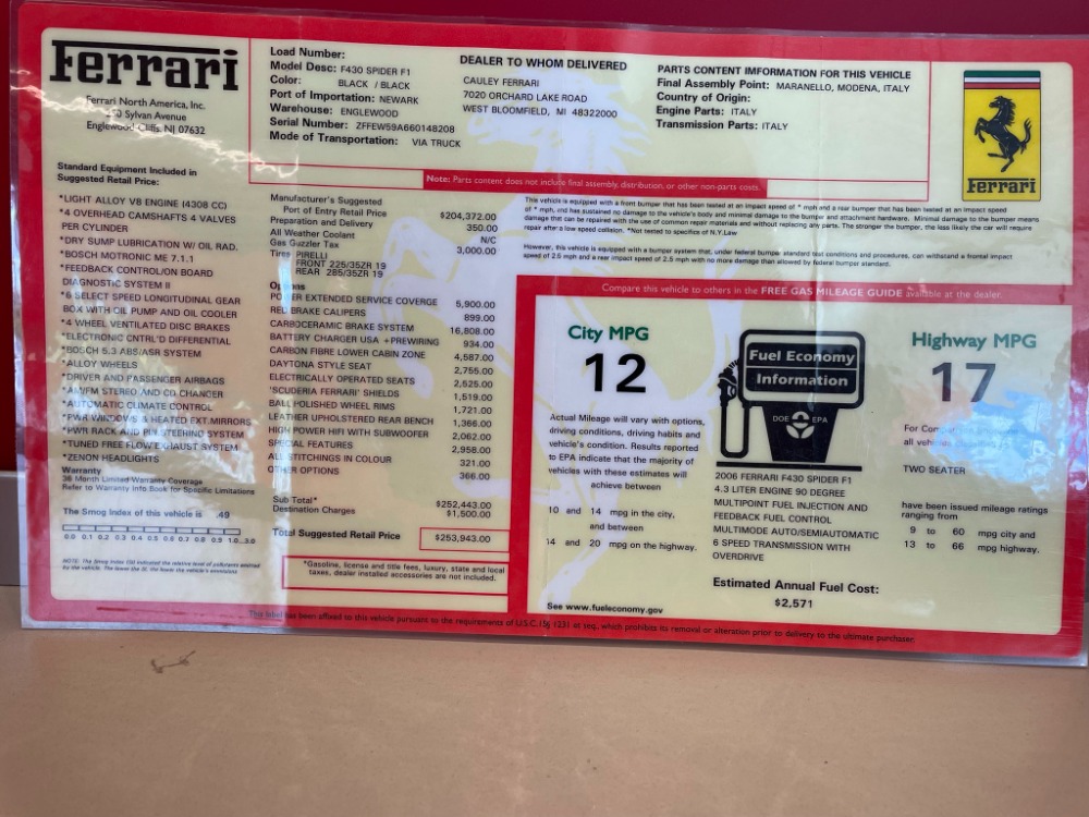 Used 2006 Ferrari F430 Spider F1 Spider Used 2006 Ferrari F430 Spider F1 Spider for sale Sold at Cauley Ferrari in West Bloomfield MI 100