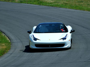 track day white ferrari